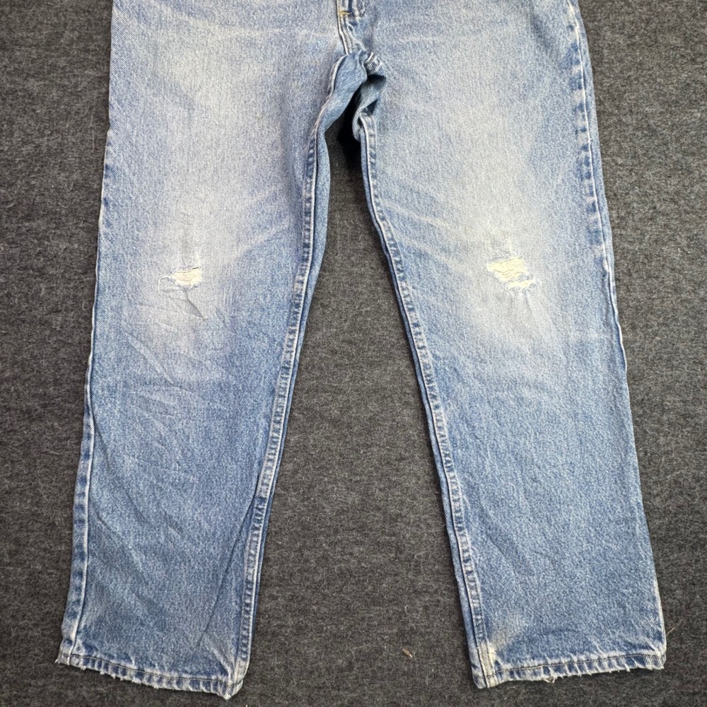 Riders by Lee Jeans Mens 36x29 Blue Distressed Straight Leg Denim‎ Y2K Fit 34x29 - Picture 4 of 12